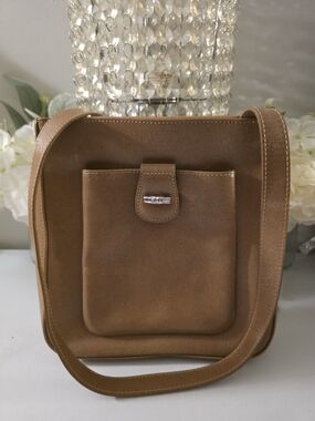 Longchamp Tan Leather Crossbody with Front Pocket